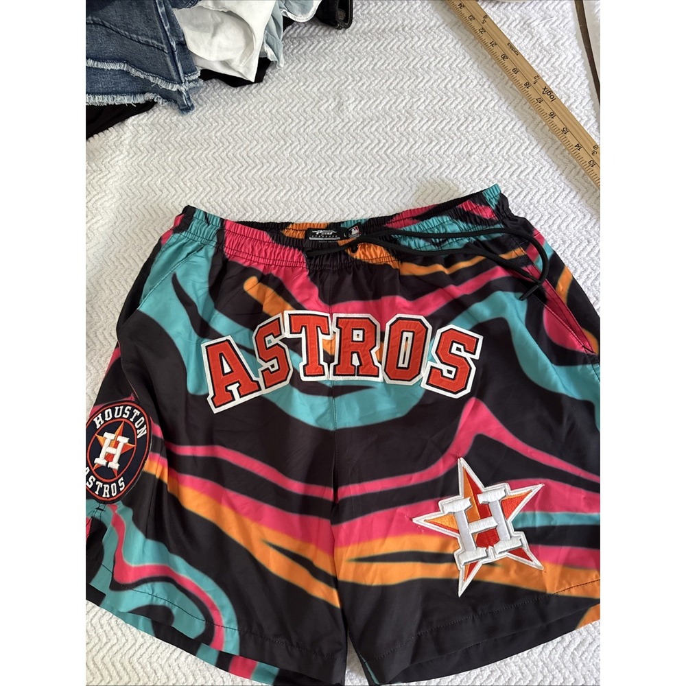 Pro Standard Houston Astros SWIM SHORTS MENS LARGE MLB ABSTRACT Patches